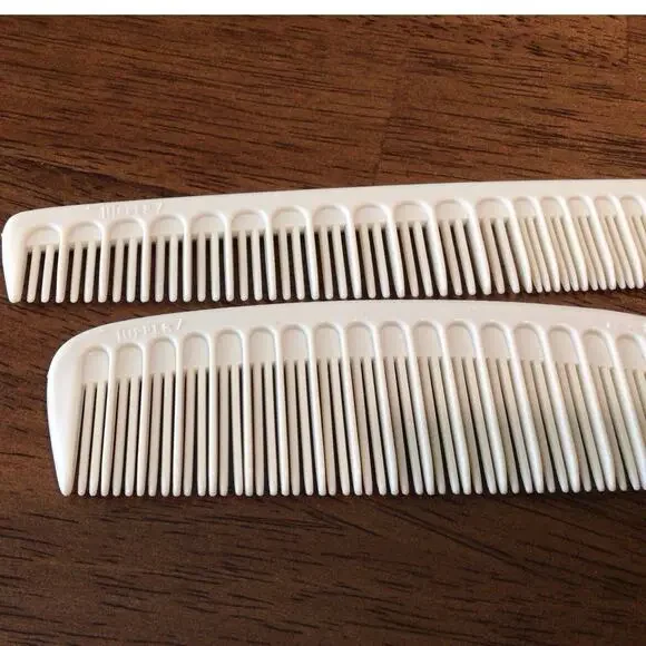 Vtg Tupperware 2 Combs Hair styling barber Almond #64 #62 NEW - Picture 3 of 4